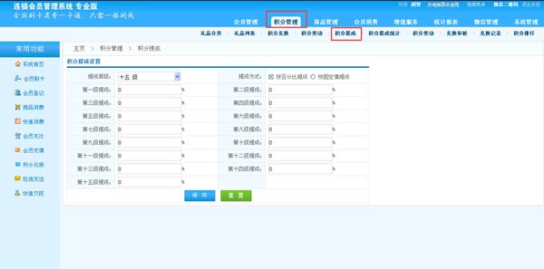 智絡BS連鎖會員管理系統會員多級積分提成功能