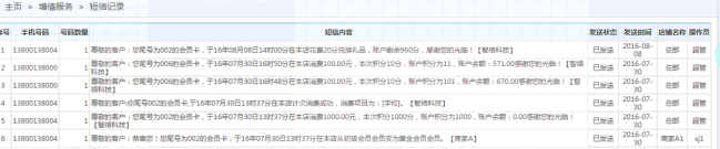能發送短信的會員管理系統